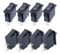 Taiss/8Pcs Black Rocker Toggle Switch On/Off SPST 2 Pin 2 Position KCD3 Snap AC 250V/16A, 125V/20A KCD3-101-BK
