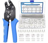 Taiss JST Crimping Tool with 580PCS 2.0mm PH Connector Kit - 2/3/4/5/6Pin Housing Female/Male Adapter Cable Plug - Ratcheting Wire and Dupont Crimper