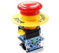 Taiss LA38-11ZS 22mm E-Stop Switch, AC 440V 10A Red Mushroom Emergency Stop Push Button Switch, 1NO 1NC Latching Twist Reset Panel Mount Safety Cut Off Switch for Industrial Machinery Equipment