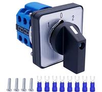 Taiss Universal Selector Changeover Switch 20A 550V 3 Position 8 Terminals Latching Rotary Cam Switch + SV2-4s Blue Connection Terminal LW26-20/2