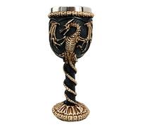 Taisuko Medieval Dragon Skeleton Ossuary Goblet Wine Chalice Resin Body Stainless Steel 7oz