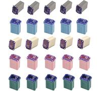 TAITONG 25 Pack Micro Cartridge Fuses, 15-40 Amp, Color-Coded, Ceramic Copper, FMM MCASE Type for Cars, SUVs and Trucks