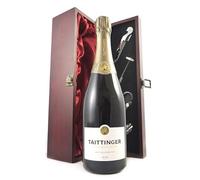 Taittinger Brut Millésimé Vintage Champagne 2016 in a silk lined wooden box with four wine accessories, 1 x 750ml