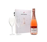 Taittinger Brut Prestige Rosé Non Vintage Champagne and Glasses Gift Set 75cl