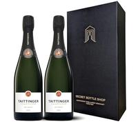 Taittinger Brut Reserve Champagne Duo Gift Boxed Set 2x75cl | Wine Gifts for Him, Her, Birthdays, Christmas, Corporate, Mothers Day, Fathers Day
