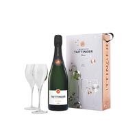 Taittinger Brut Reserve Gift Set with 2 Flutes, 75 cl