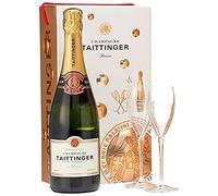 Taittinger Brut Réserve Non Vintage Champagne and Glasses Gift Set 75cl