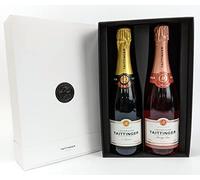 Taittinger Brut Reserve NV & Rose Champagne 2 x 75cl Paradox Gift Box Duo