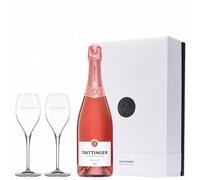 Taittinger Brut Rose Champagne Two Glass Gift Set 75cl