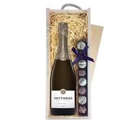 Taittinger Brut Vintage Champagne & Champagne Truffles, Wooden Box 75cl 12.5% abv