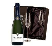 Taittinger Prelude Grands Crus Champagne with 2 Royal Scot Diamante Flutes 75cl 12.5% abv