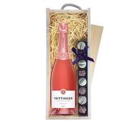 Taittinger Prestige Rose Champagne & Champagne Truffles, Wooden Box 75cl 12.5% abv
