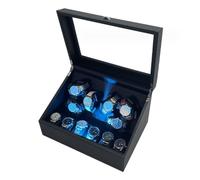 Taitus Automatic Watch Winder, With LED Light Mute Motor, 4 Rotation Modes Automatic Rotator (6 Slots & 6 Display Storage Spaces)
