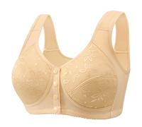 TAITUS Daisy Bras for Older Women,Front Snap Closure Comfort Everyday Bras,reathable Beauty Back Push Up Comfort Everyday Bra,No Underwire Comfortable Bra for Women (Skin,48)