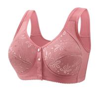 TAITUS Daisy Bras for Older Women,Front Snap Closure Comfort Everyday Bras,reathable Beauty Back Push Up Comfort Everyday Bra,No Underwire Comfortable Bra for Women (Pink,46)