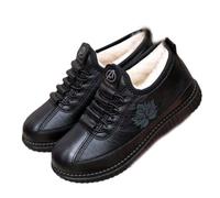 TAITUS Ladies Plush Warm Non-slip Cotton Boots,Winter Fleece Slip On Snow Boots,Waterproof Non-Slip Plus Velvet Thick Snow Boots,winter Warm Soft Sole Comfortable cotton shoes (Black,36 EU)