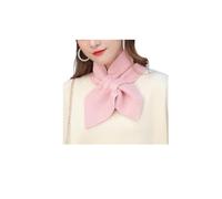 TAITUS Winter Cross Neck solid Color Women Knitted Scarf, Knit Small Square Scarf Women Bowknot Cross Knit Ring Neck Scarves Fashion Short Women Scarf (pink,One Size)