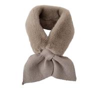 TAITUS Women Faux Fur Collar Scarf, Women Winter Plush Scarf,Winter Faux Fur Scarves for Women,Winter Shaggy Faux Fur Scarf,Faux Fur Collar Cross Neck Sleeve Scarves for Women (Khaki)