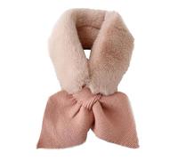TAITUS Women Faux Fur Collar Scarf, Women Winter Plush Scarf,Winter Faux Fur Scarves for Women,Winter Shaggy Faux Fur Scarf,Faux Fur Collar Cross Neck Sleeve Scarves for Women (Pink)