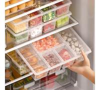 Taiuloo 2 Pack Divided Veggie Tray with Lid, Salad Bar Containers for Fridge Organizer, 5 Compartment Snackle Box Container, Clear Plastic Food Storage & Seving for Fruit, Vegetable, Snack, Meal Prep