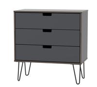 Taiwan 3 Drawer Chest (Ready Assembled) Ready Assembled 2 U Dark Grey One Size