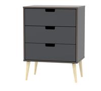 Taiwan 3 Drawer Chest (Ready Assembled) Ready Assembled 2 U Dark Grey One Size