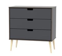 Taiwan 3 Drawer Chest (Ready Assembled) Ready Assembled 2 U Dark Grey One Size