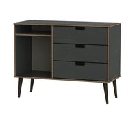 Taiwan 3 Drawer TV Unit (Ready Assembled) Ready Assembled 2 U Dark Grey Medium