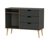 Taiwan 3 Drawer TV Unit (Ready Assembled) Ready Assembled 2 U Dark Grey One Size