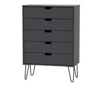 Taiwan 5 Drawer Chest (Ready Assembled) Ready Assembled 2 U Dark Grey One Size