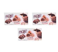 Taiwan Dessert Cacao Flavour Mochi, 8 Pieces, 80g,The delicate rice flour outer layer provides a satisfyingly chewy bite, Pack of 3