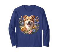 Taiwan Dog Summer Wildflowers Artwork Long Sleeve T-Shirt
