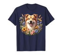 Taiwan Dog Summer Wildflowers Artwork T-Shirt