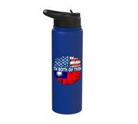 Taiwan Flag Sunflower USA I'm Both of Them Taiwanese Pride Stainless Steel Insulated Water Bottle
