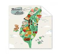 Taiwan Foods Map China Honey Coffee Glasses Cloth Cleaning Cloth Gift Phone Screen Cleaner 5pcs