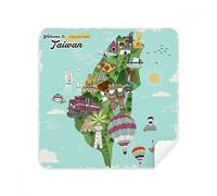 Taiwan Map Landscape China Travel Glasses Cleaning Cloth Phone Screen Cleaner Suede Fabric 2pcs