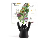 Taiwan Map Landscape China Travel Memo Holder Cartoon Black Cat Stand Decoration