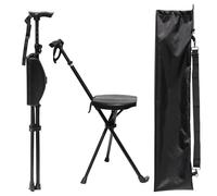 TAIWANBED Portable Cane Chair,Adjustable Portable Walking Stick, Cane with Seat,Foldable Chair,Hiking Stick, for Camping, Hiking, Lightweight Aluminum, Easy Carry, Anti-Slip with Carry Bag