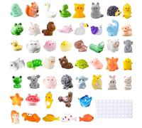 TAIXING 50 Pcs Mini Resin Animals, 50 Styles Tiny Resin Animals Figurines Bulk with Sticky Dots for Fairy Garden, Dollhouse Accessories, Miniature Crafts, Micro Landscapes and Aquarium Decor