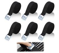 TAIXING 6 Pcs Ratchet Tie Down Straps, 2m x 20mm Small Ratchet Straps Heavy Duty 250kg(550lbs), Adjustable Black Lashing Straps with Buckle for Vans, Motorcycle, Trucks, Trailer, Luggage, Cargo