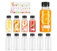 TAIXING Mini Juice Shot Bottles, 150ml/5oz, 10pcs, Small Plastic with Lids