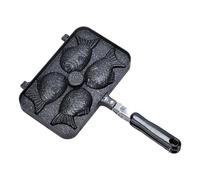 Taiyaki Fish Maker - Non Stick Cupcake Pan, Double Sided Griddle, Cast Aluminium Mould with Handle, Manual Baking Press, Portable Dessert Grill for Home Picnic Camping
