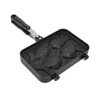 Taiyaki Fish Shape Cake Pan, 4 Trays Non Stick Waffle Cake Maker Pan with Anti Scalding Handle, Aluminum Alloy Fish Shaped Pancake Double Pan Mold for Home Baking DIY Cooking Party Dessert