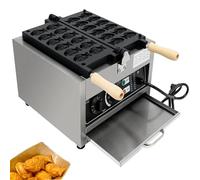 Taiyaki Fish Waffle Maker, 1500W Non-Stick Double Sided Iron, 12 PCS, Temperature Control 50-300℃, Timer 0-5min, Perfect for Restaurants and Home Snacks