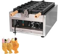Taiyaki Fish Waffle Maker, Electric Nonstick Taiyaki Machine for Commercial Use, Stainless Steel Waffle Maker for Jam or Ice Cream, High-Performance Design