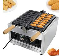 Taiyaki Maker, Electric Fish-Shaped Waffle Iron with Temperature Control & Timer, Non-Stick Pancake Baker for Snack Shops and Home Kitchen Use