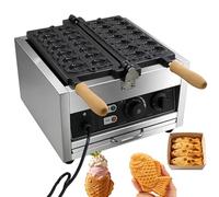 Taiyaki Waffle Maker, Electric 1500W Countertop Machine with Non-Stick Plates, Adjustable Thermostat, Makes 14 Mini Waffles for Home and Commercial Use