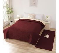 Taiyang 100% Waterproof Dog Sofa Cover, Waterproof Dog Blanket, Dog Bed Cover Protector, Pet Blanket, Furniture Protector for Kids, Dog, Cat, with Non-Slip Rubber Bottom (Wine Red, 208-208cm)
