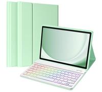 TaIYanG Backlit Keyboard Case for Samsung Galaxy Tab A9 Plus 11 Inch 2023 Model (SM-X210/X216/X218), Slim Lightweight Stand Cover with Magnetically Detachable Wireless Bluetooth Keyboard,Green