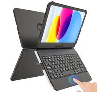 TaIYanG Touch for iPad A16/10th Case with Keyboard (11" 2025, & 10.9" 2022) - Multi-Touch Trackpad, 360° Rotatable, Thin & Light, with Pencil Holder for iPad (A16) 11th/10th Gen, Black